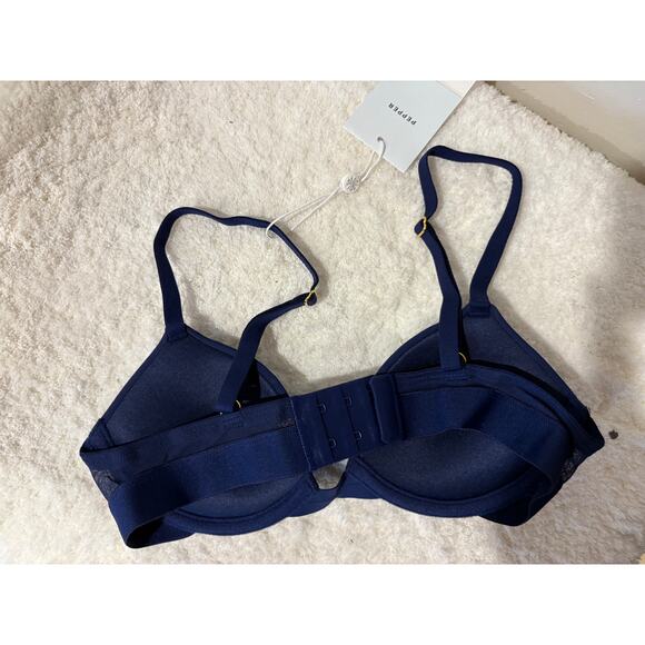 NWT Pepper Adjustable Underwire Padded Up Bra Navy Women's Size 32AA - Picture 4 of 4
